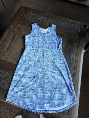 Columbia Blue Speckled Sleeveless Women's Dress